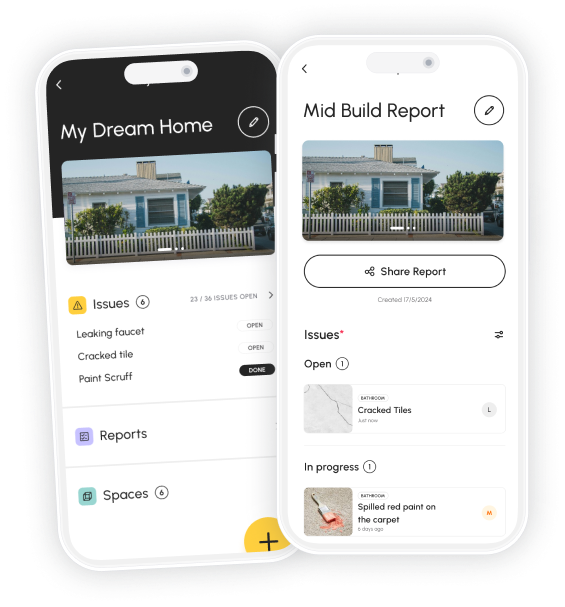 Checka app showing imported inspection defects by stage